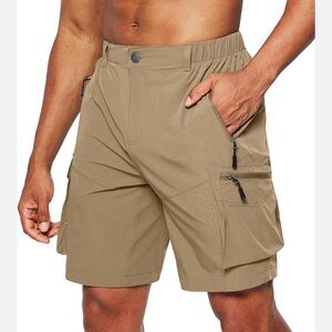 New Pudolla Men's Hiking Cargo Shorts Quick Dry Outdoor Travel Shorts Size XXL